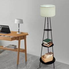 Modern 3-Tier Floor Lamp with Storage Shelves