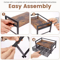 Wood & Metal Tea Organizer