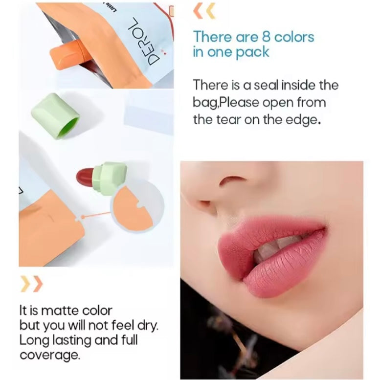 8pc Mini Capsule Lipstick Set