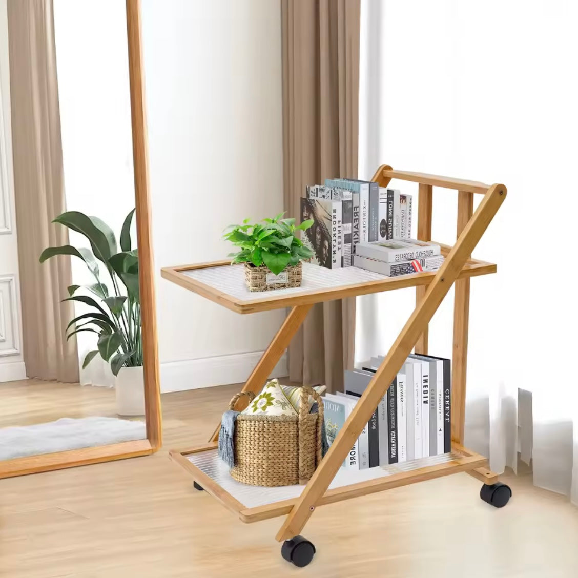 2-Tier Bamboo Cart