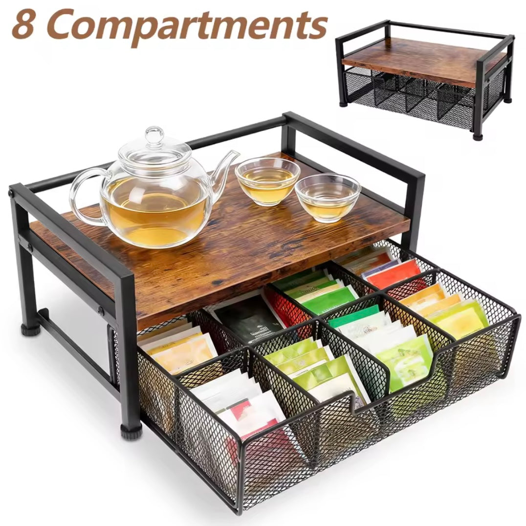 Wood & Metal Tea Organizer