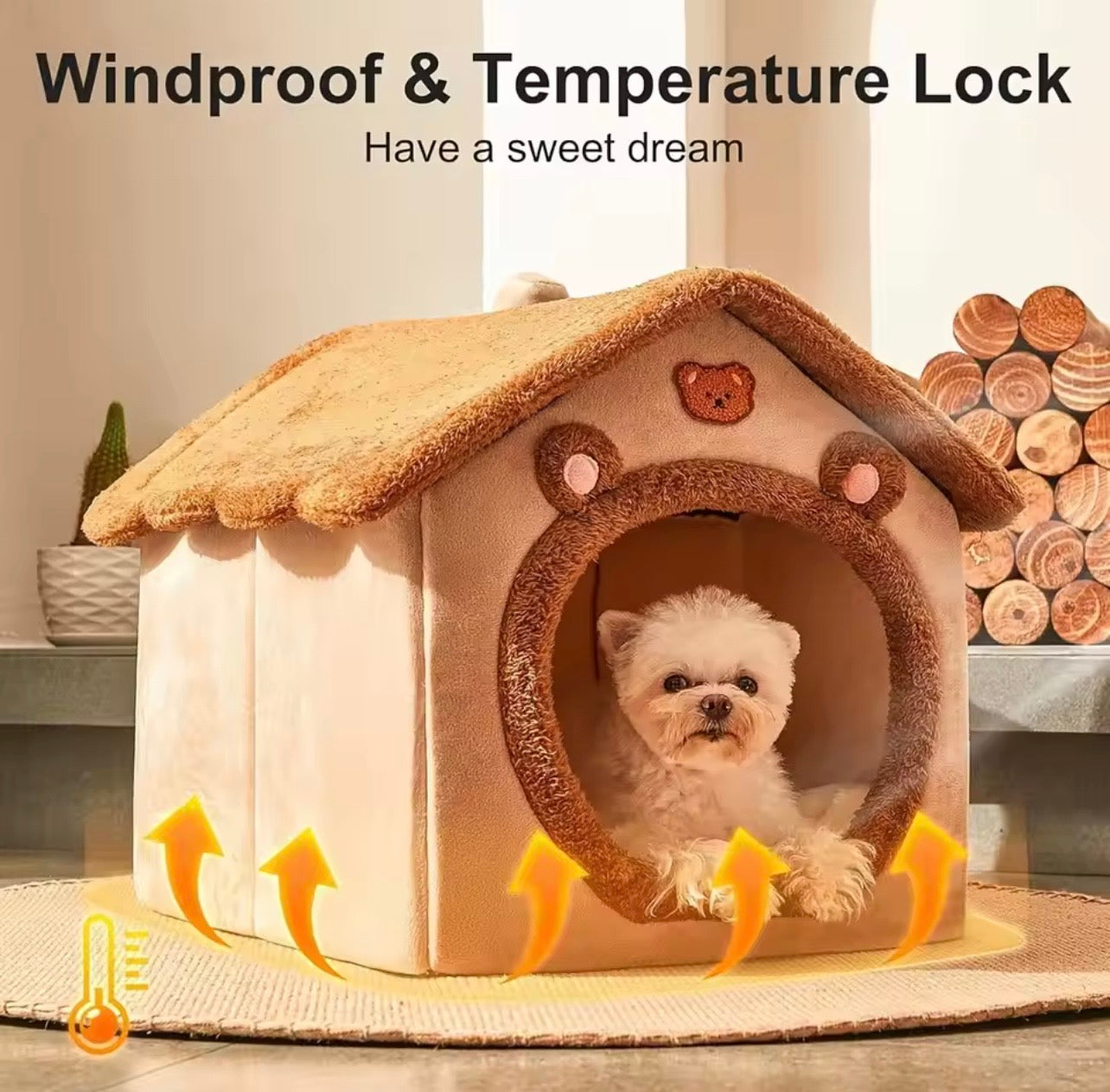 Bear-Shaped Cozy Pet House