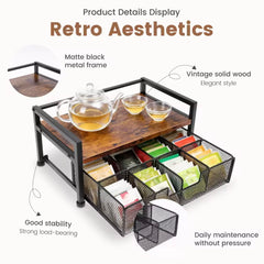 Wood & Metal Tea Organizer