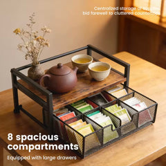 Wood & Metal Tea Organizer