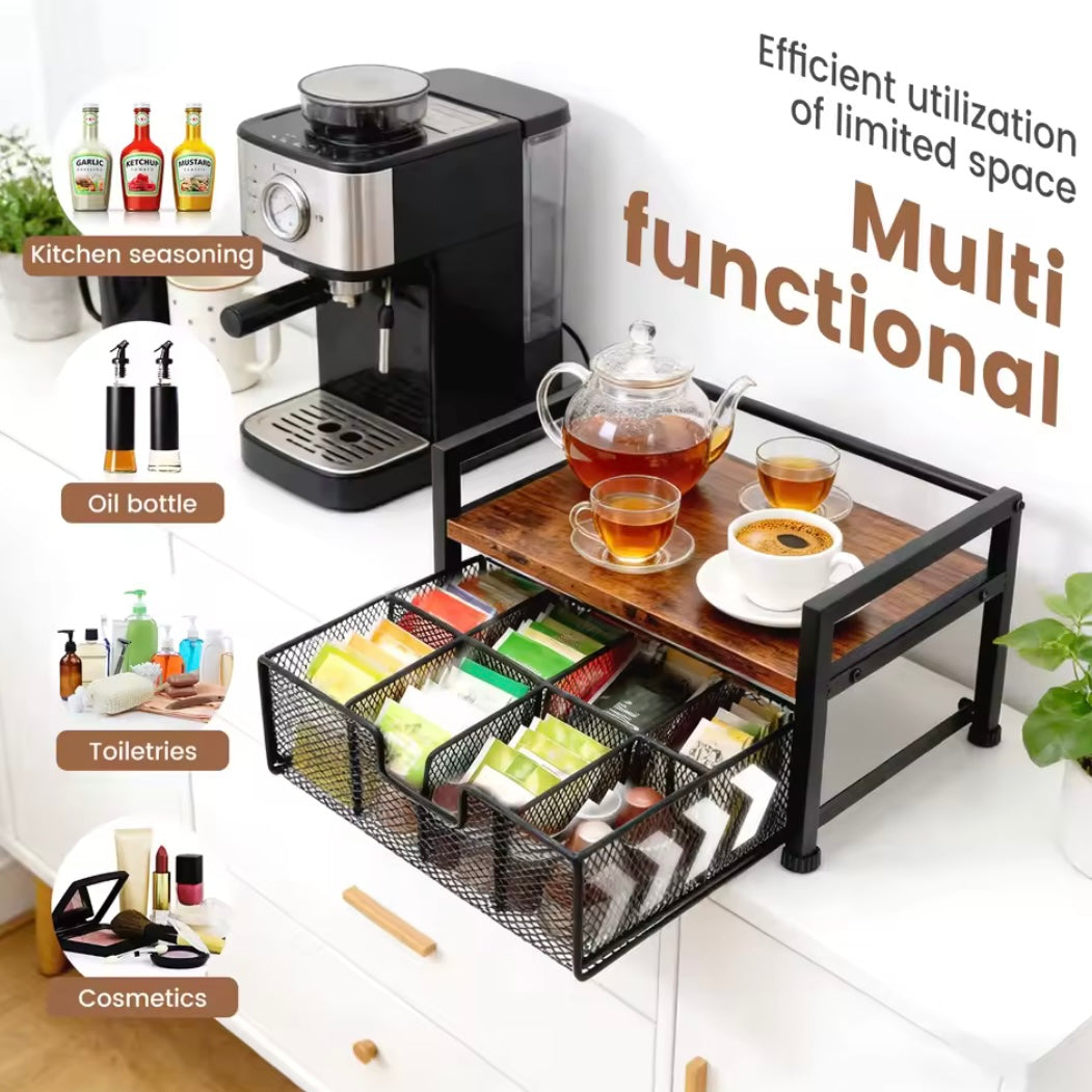 Wood & Metal Tea Organizer