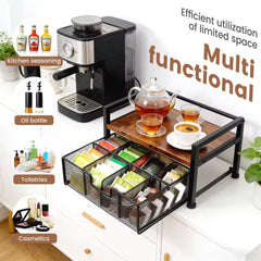 Wood & Metal Tea Organizer