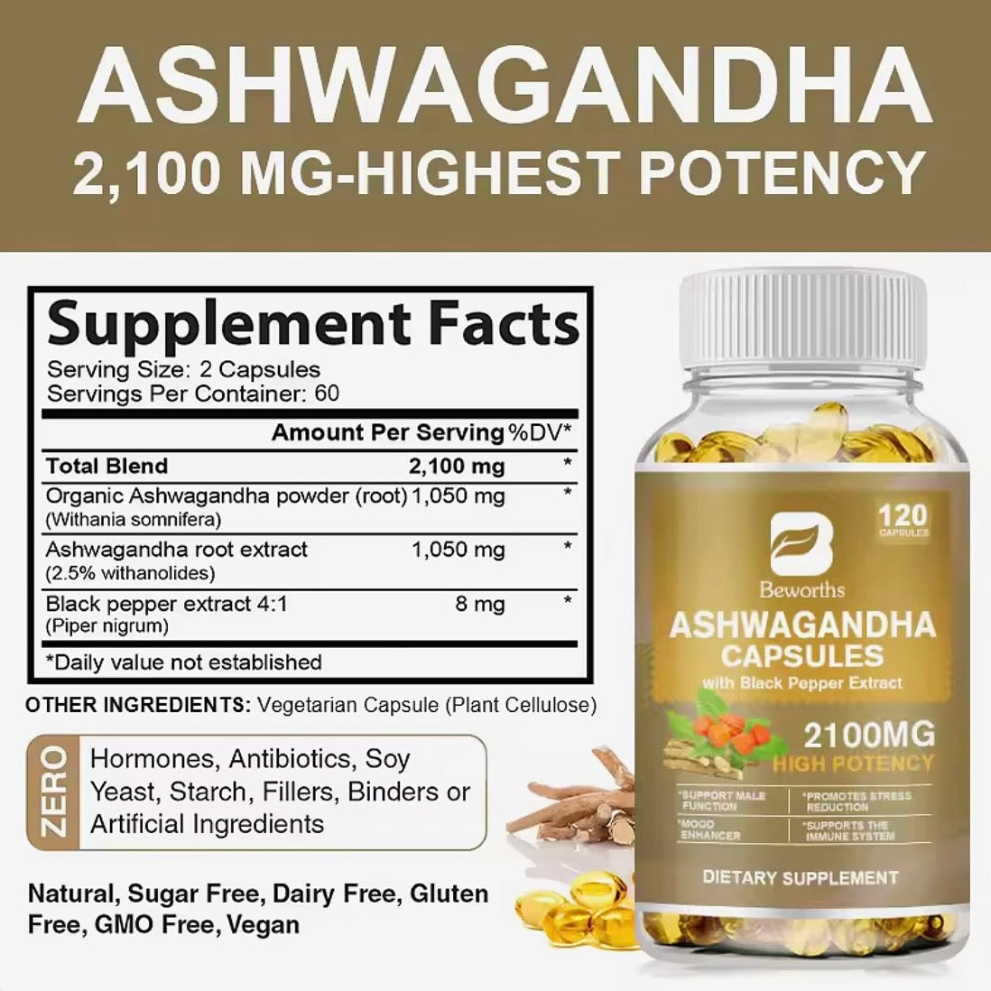 BEWORTHS Ashwagandha Fast Sleep Support -120 Capsules