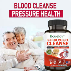 Blood Vessel Cleanse - Japan Nattokinase, Gamma Oryzanol + Elastin F, Enhanced Absorption – 120 Capsules
